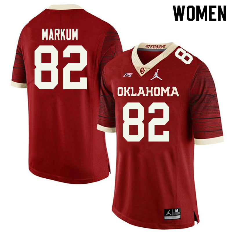Jordan Brand Women #82 Josiah Markum Oklahoma Sooners College Football Jerseys Sale-Retro